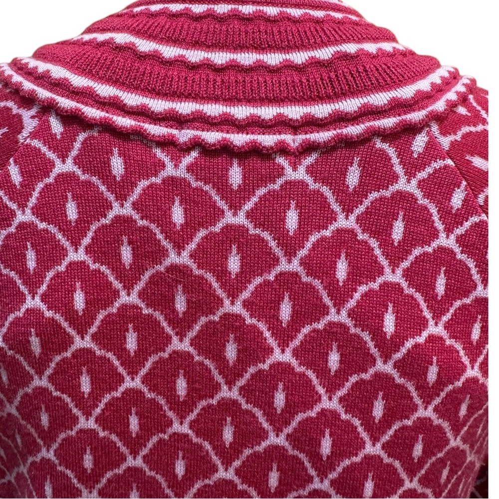 Oleana Button Down Silk and Merino Wool Knit Pink Sweater Size Small - Picture 3 of 15